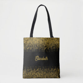 Bolsa Tote Dourada brilhante moderna personalizada