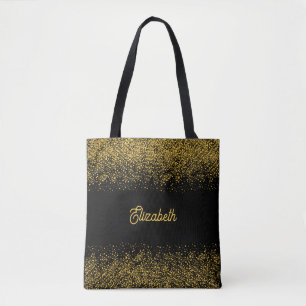 Bolsa Tote Dourada brilhante moderna personalizada