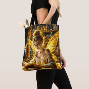 Bolsa Tote Dourada e iluminada arte de ouro de fadas adolesce