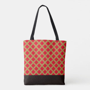 Bolsa Tote Dourada e trava vermelha