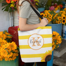 Dourada faixa e girassol monograma personalizado