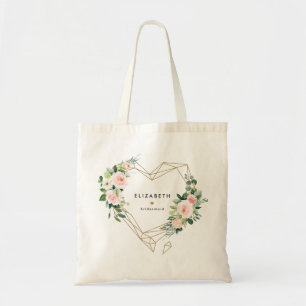 Bolsa Tote Dourada festa de noivado Personalizado com Blush F