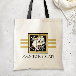 Bolsa Tote Dourada Glitter Preto, Esfola Branca De Gelo