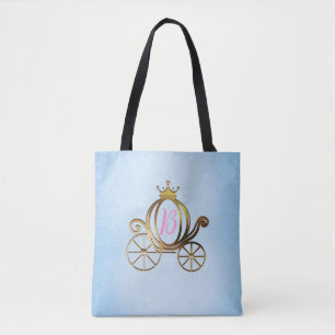 Bolsa Tote Dourada Princesa Carruagem Azul Storey Royal