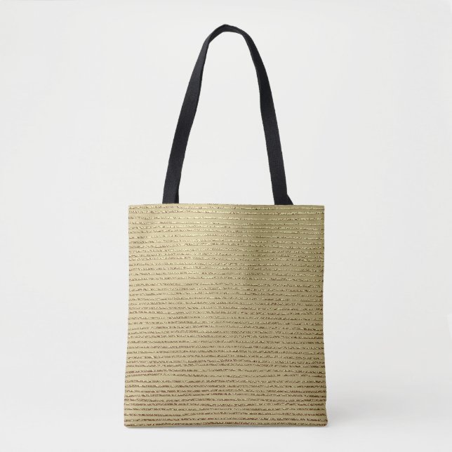 Bolsa Tote Douradas faixas: fundo de imagem de Abstrato (Frente)