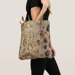 Bolsa Tote Douradas Manchas Metálicas Leopardo
