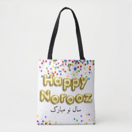 Bolsa Tote Dourado Balão Feliz Noroz Ano Novo Persa