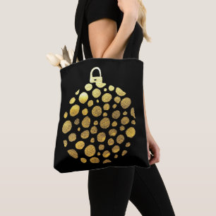 Bolsa Tote Dourado brilho de Natal