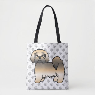 Bolsa Tote Dourado desenho animado de Lhasa Apso