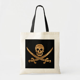 Bolsa Tote Dourado Jolly Roger