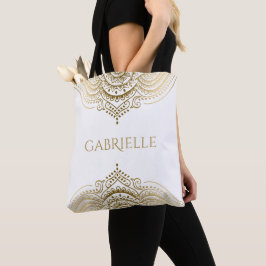 Bolsa Tote Dourado Lace Paisley Mandala