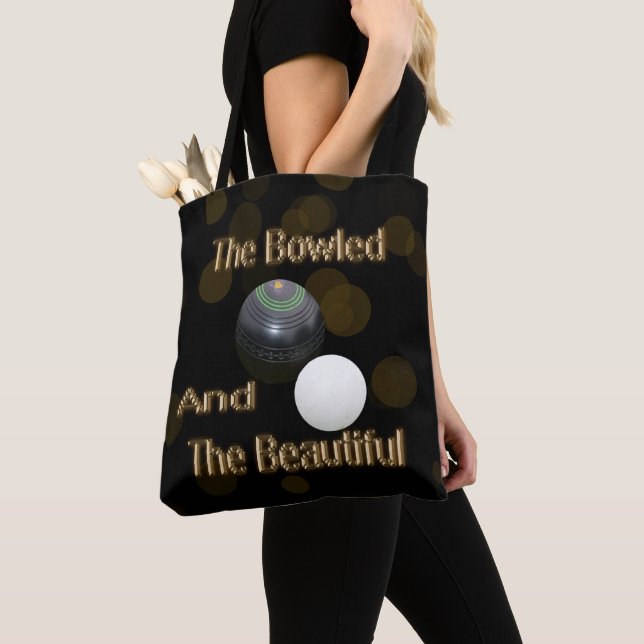 Bolsa Tote Dourado Lawn Bowls Batido Belo Design, (Close Up)