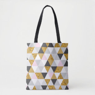 Bolsa Tote Dourado mármore, textura geométrica perfeita
