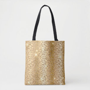 Bolsa Tote Dourado Metálico e Glitter Glam Impressão de Manch