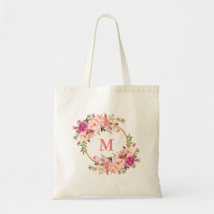 Bolsa Tote Dourado Solo Floral Cor de Água Rosa