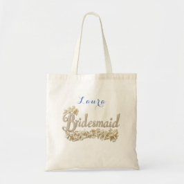 Bolsa Tote Dourados e diamantes Bridesmaid White Roses Elegan