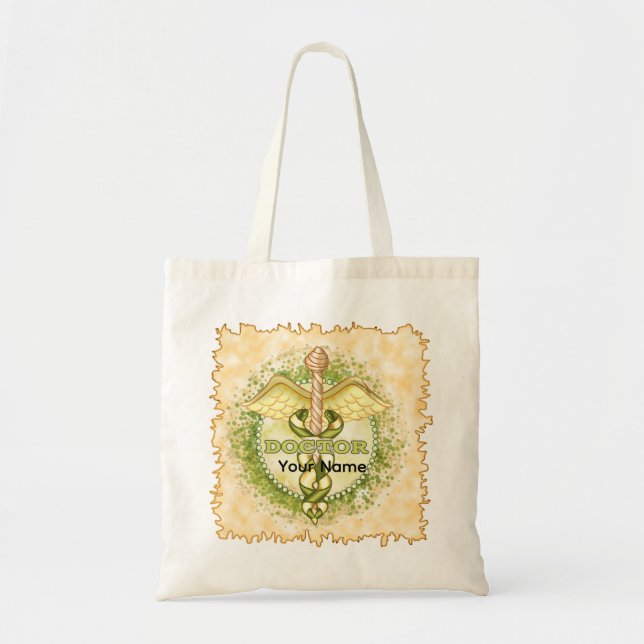 Bolsa Tote Doutor Caduceu de Ouro (Frente)