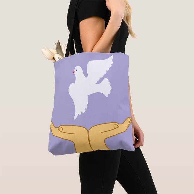 Bolsa Tote Dove Bird World Peace White (Criador carregado)
