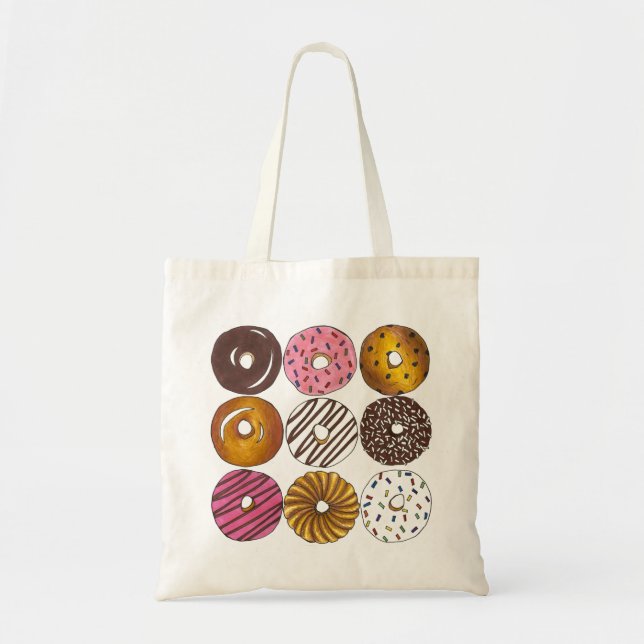 Bolsa Tote Doze Rosquinhas Doughnut Brechfast - Folha de Alim (Frente)