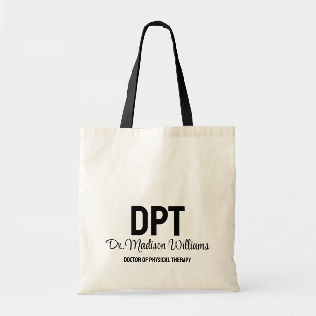 Bolsa Tote DPT Personalizado Doutorado em Presente de Terapia (Frente)