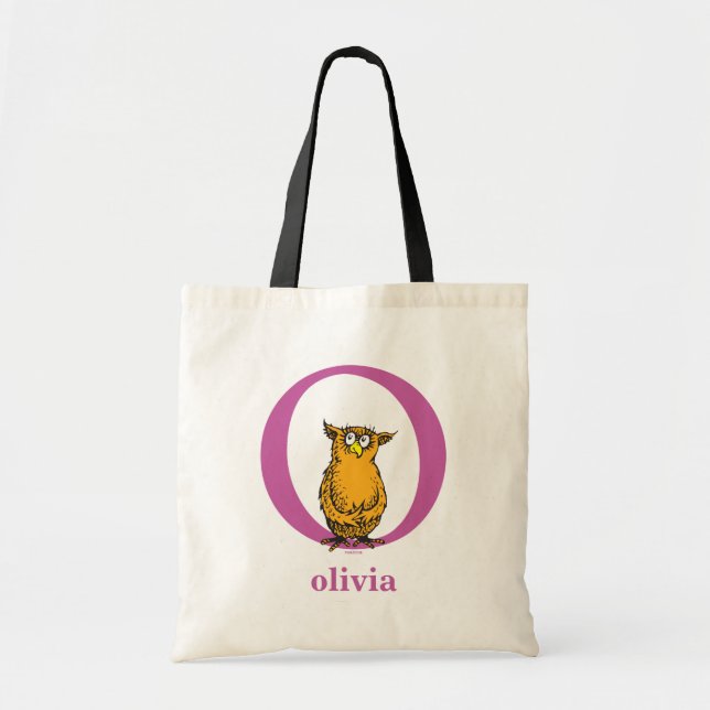 Bolsa Tote Dr. Seuss ABC: Carta O - Roxo | Adicione seu nome (Frente)