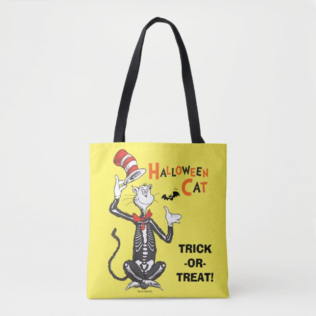Bolsa Tote Dr. Seuss | Gato de Halloween no Chapéu (Frente)