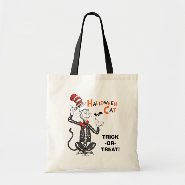 Bolsa Tote Dr. Seuss | Gato de Halloween no Chapéu (Frente)