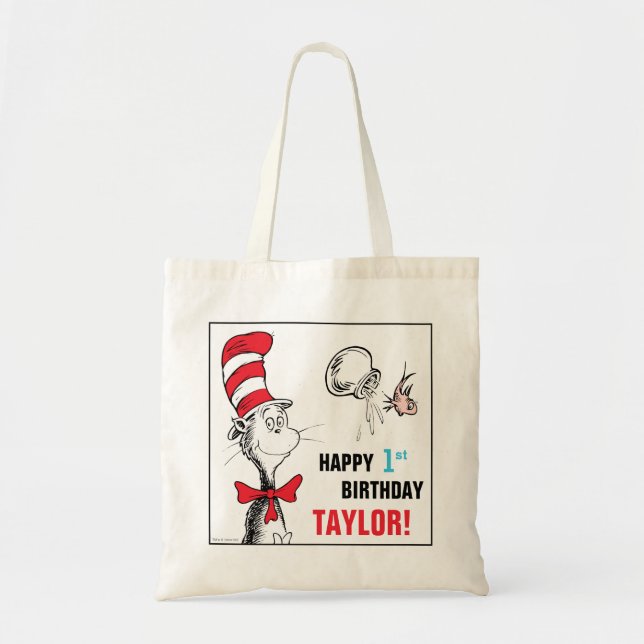 Bolsa Tote Dr. Seuss | Gato no Aniversário do Chapéu (Frente)