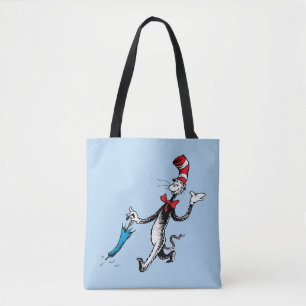 Bolsa Tote Dr. Seuss Gato no Chapéu Passeio de Guarda-chuva