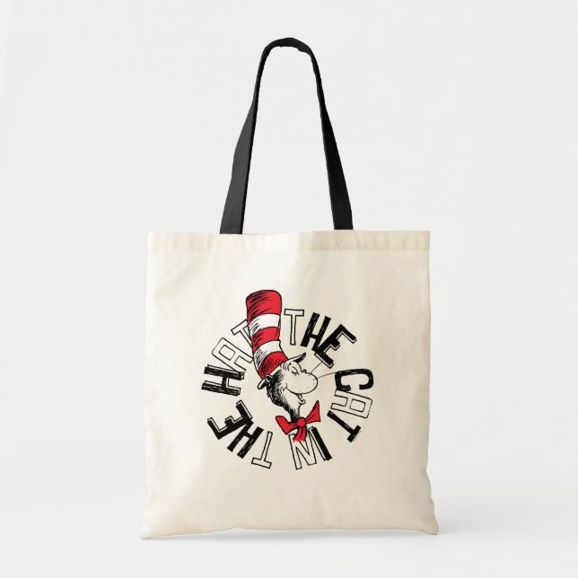 Bolsa Tote Dr. Seuss | Gatos na Arte Arredondada do Chapéu (Frente)