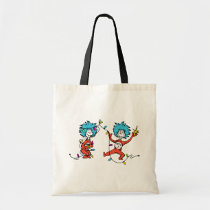 Bolsa Tote Dr. Seuss   Grpolegadas   Coisa 1 & Coisa 2 Dançar