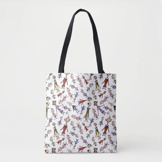 Bolsa Tote Dr. Seuss Whoville Characters Festive Pattern (Frente)