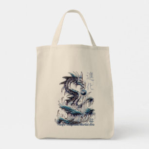 Bolsa Tote Dragão Água 22 Yin Yang Kanji