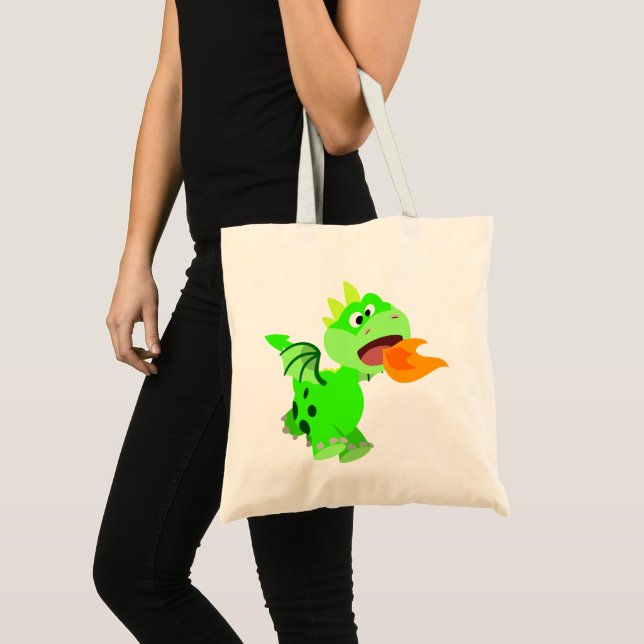 Bolsa Tote Dragão Bebê de Cartoon Cachorro (Frente (produto))