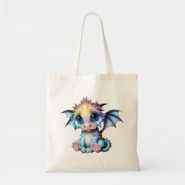 Bolsa Tote Dragão-bebê Kawaii, bonito e adorável (Frente)
