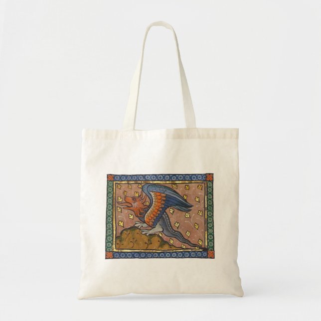 Bolsa Tote Dragão Bestiário Medieval c. 1270 (Frente)