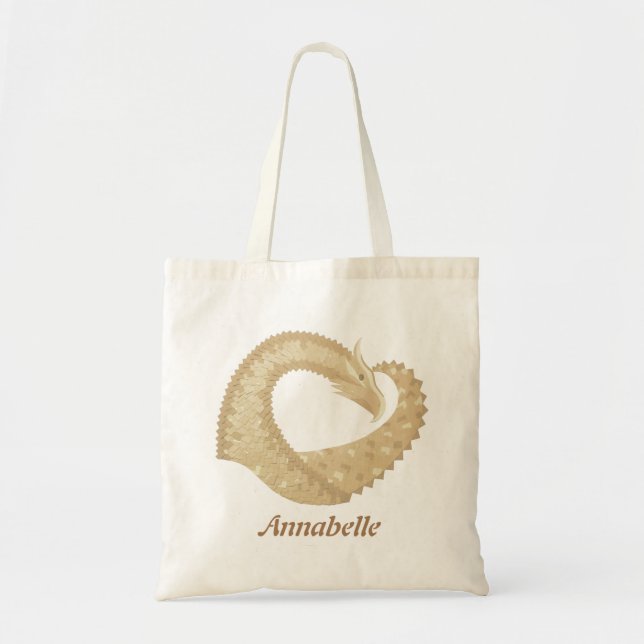 Bolsa Tote Dragão cardíaco Sandstone em branco (Frente)