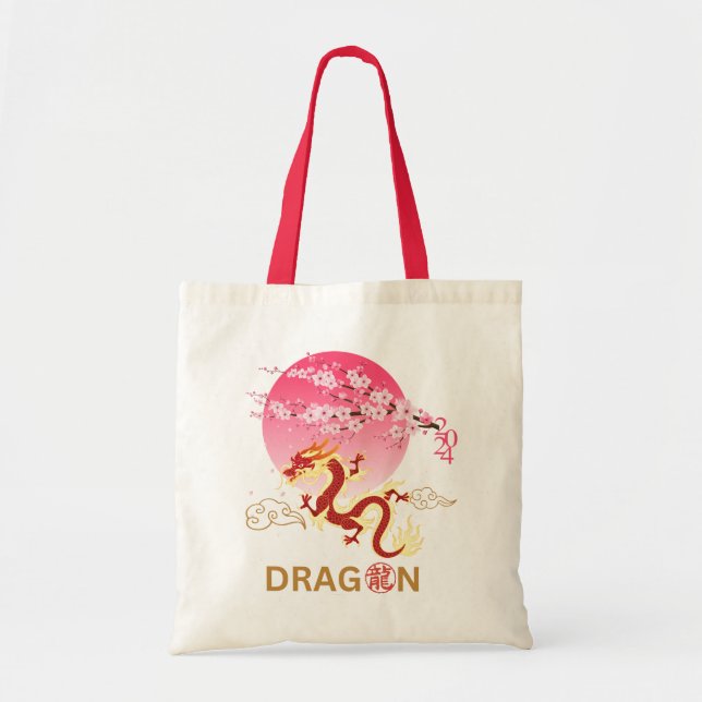 Bolsa Tote Dragão com Cherry Blossom (Frente)