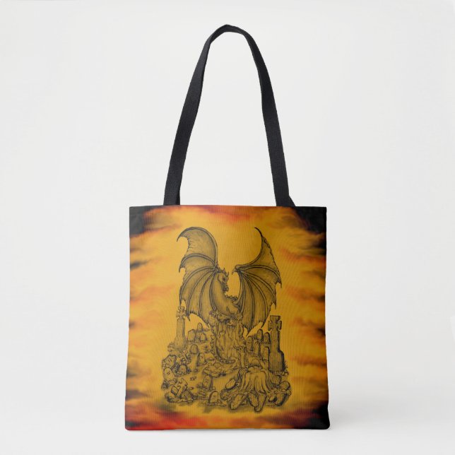 Bolsa Tote Dragão com Zombie (Frente)