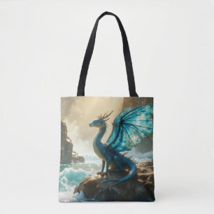 Bolsa Tote dragão de água azul