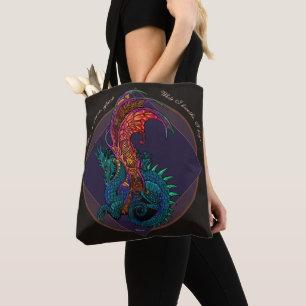 Bolsa Tote Dragão do estilo de Nouveau da arte com divisa