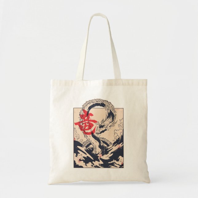 Bolsa Tote Dragão do Mar Japonês (Frente)