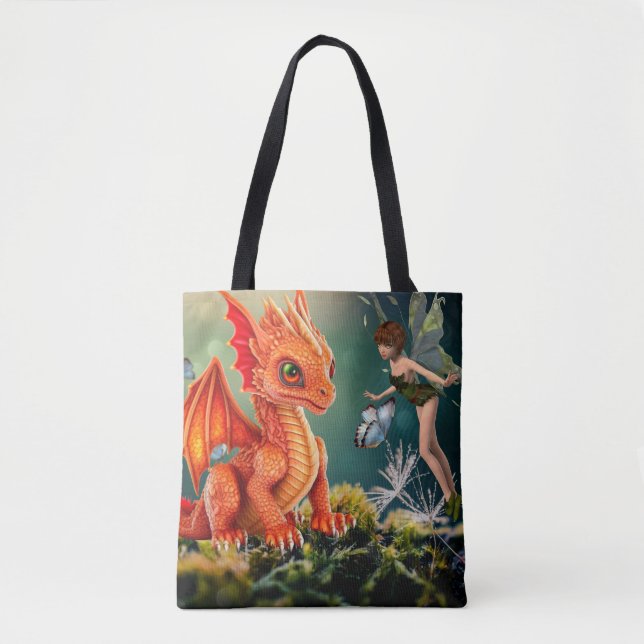 Bolsa Tote Dragão e Fada (Frente)