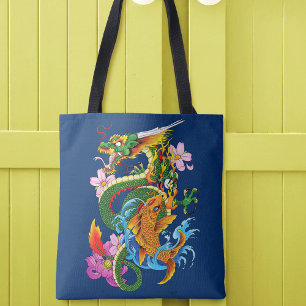 Bolsa Tote Dragão e Koi