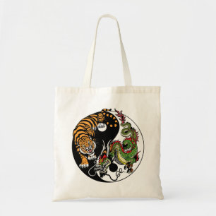 Bolsa Tote dragão e tigre yin yang