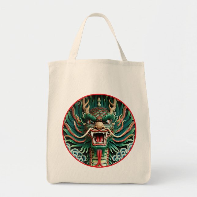 Bolsa Tote Dragão japonês e tradições xibudistas (Frente)