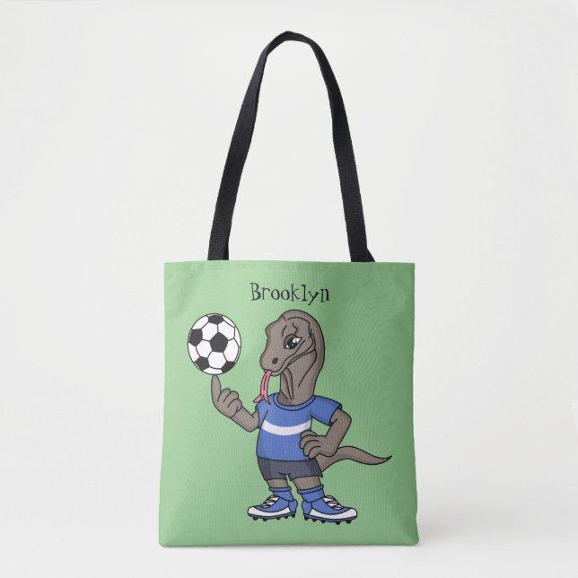 Bolsa Tote Dragão Komodo engraçado bonito jogando cartoon de  (Frente)