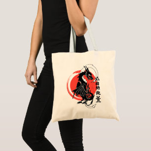 Bolsa Tote Dragão negro, lua vermelha
