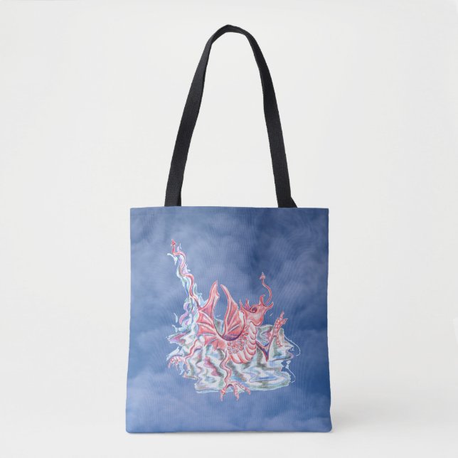 Bolsa Tote Dragão no céu azul (Frente)