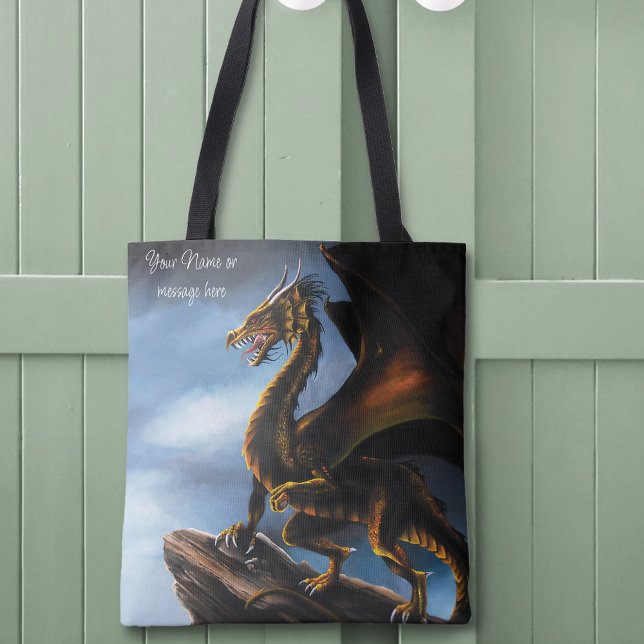 Bolsa Tote Dragão Preto Dourado Cobre (Criador carregado)